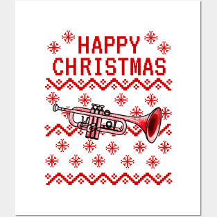 Trumpet Ugly Christmas Trumpeter Brass Teacher Musician Posters and Art